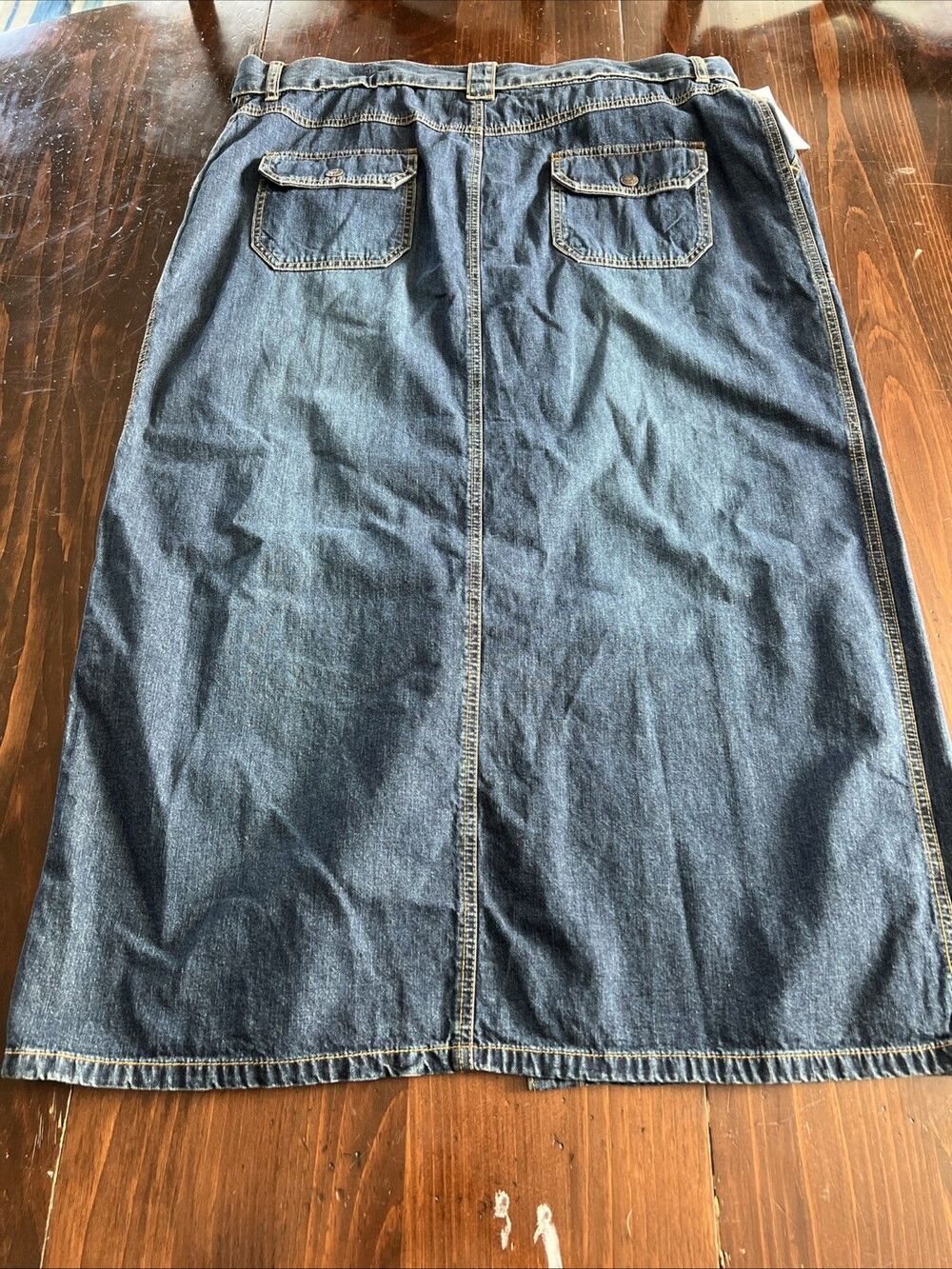 Old Navy Women's 18 Button Down Denim Jean Medium Wash Maxi Skirt NWT 2003 Y2K - Picture 6 of 10